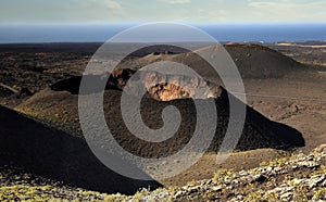 Lanzarote. Volcano crater in Timanfaya National Park.