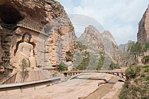 LANZHOU, CHINA - SEP 30 2014: Buddha Statues at Bingling Cave Te