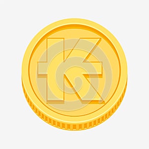 Lao kip symbol on gold coin photo