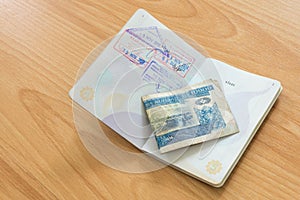 Lao passport stamp Kip money