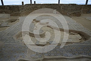 Laodicea Church. Floor mosaic remains. Denizli, Pamukkale, Turkey.