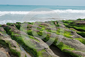 Laomei Green Reef. a famous tourist spot in Shimen District, New Taipei City, Taiwan