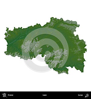 Laon, France, isolated on white. Physical