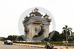 Laos: The Arc de Triomphe in the capital city Vientianne