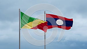 Laos and Congo-Brazzaville flag