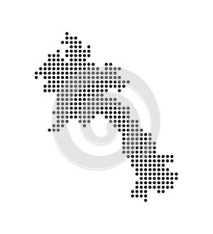 Laos - Dotted Map. Map formed by Dots. Vector Illustration