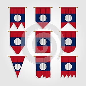 Laos Flag in Different shapes, Flag of Laos in Various Shapes