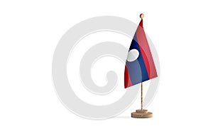 Laos flagpole with white space background image
