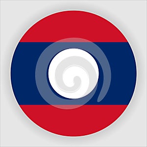 Laos Flat Rounded Flag Vector