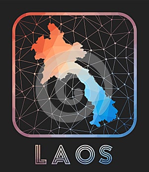 Laos map design.