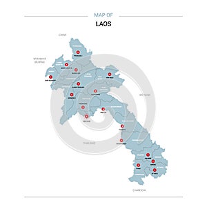 Laos vector map