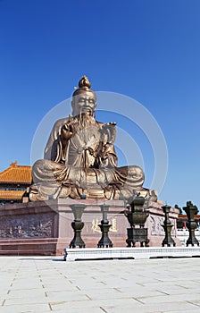 Laozi statue in yuanxuan taoist temple guangzhou photo
