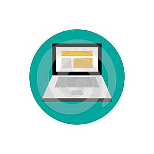 Lap top flat style vector illustration. Laptop icon.