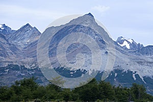 Lapataia bay landscape, Tierra del Fuego. Landscape of the Atlantic Ocean in Ushuaia, Argentina  landmark