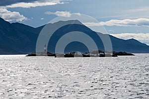 Lapataia bay landscape, Tierra del Fuego. Landscape of the Atlantic Ocean in Ushuaia, Argentina  landmark