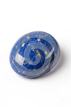 Lapis lazuli gemstone on white background photo
