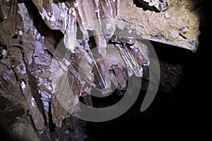 Lapis Specularis rocks in the Roman mine in The Sanabrio caves in Cuenca
