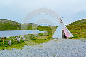 Lappish plagues view of the severe nature of northern Norway in the summer way to Nordkapp