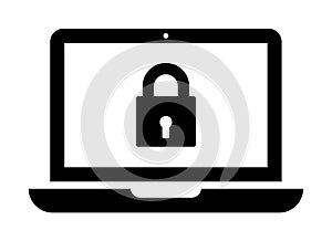 Laptop lock security icon