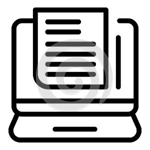 Laptop actualization icon, outline style photo