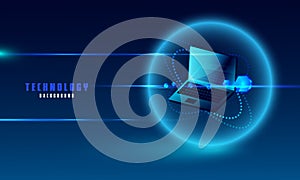 Laptop analysis processing. structure isometric vector , Database. , Laptop icon on background