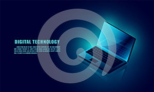 Laptop analysis processing. structure isometric vector , Database. , Laptop icon on background