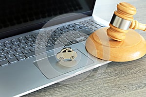 A Laptop And Auctioneers Gavel
