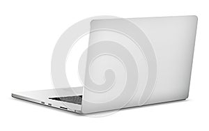 Laptop backside isolated on white background
