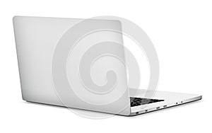 Laptop backside isolated on white background