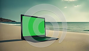 Laptop on the Beach