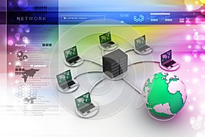 Laptop with big server Net Work firewall.