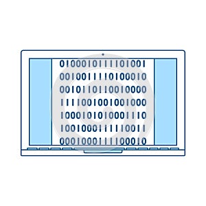 Laptop With Binary Code Icon