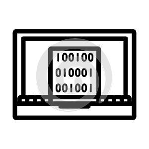 Laptop With Binary Code Icon