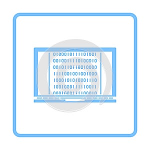 Laptop With Binary Code Icon