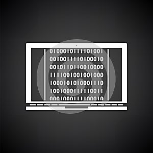 Laptop With Binary Code Icon