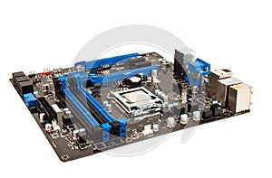 Laptop black and blue mother board