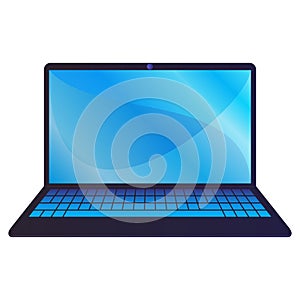 Laptop with blank screen for you design layout in flat style