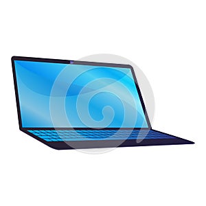 Laptop with blank screen for you design layout in flat style