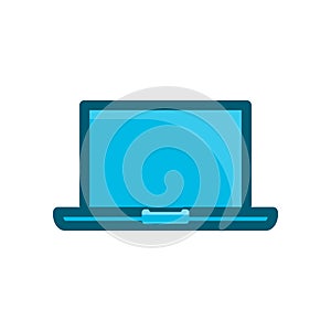 Laptop blue icon vector illustration isolated on white background