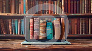 The laptop and books.AI generated image