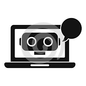 Laptop bot icon simple vector. Office service