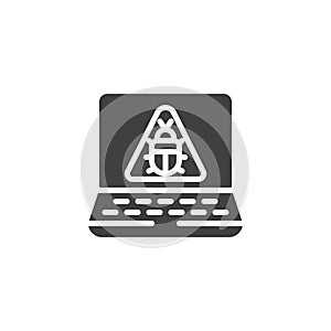 Laptop bug vector icon
