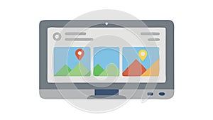 Laptop with Business Analytics Graphs and Data, vector design Generative AI