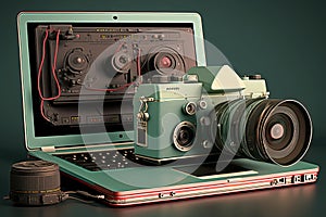 laptop camera Retro concept Video