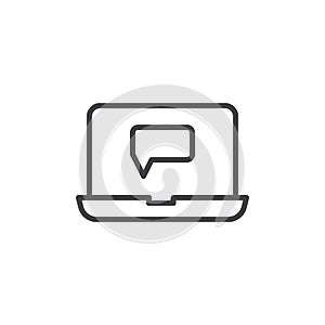 Laptop chat message screen line icon