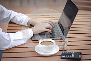 Laptop - Closeup of people are working