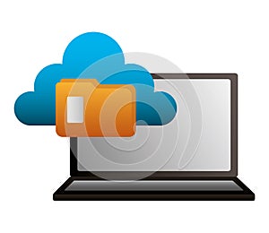Laptop cloud computing folder file data