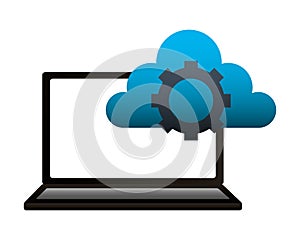 Laptop cloud computing gear work
