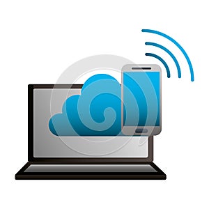 Laptop cloud computing mobile connection internet