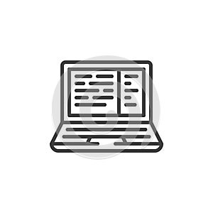 Laptop with Code line icon